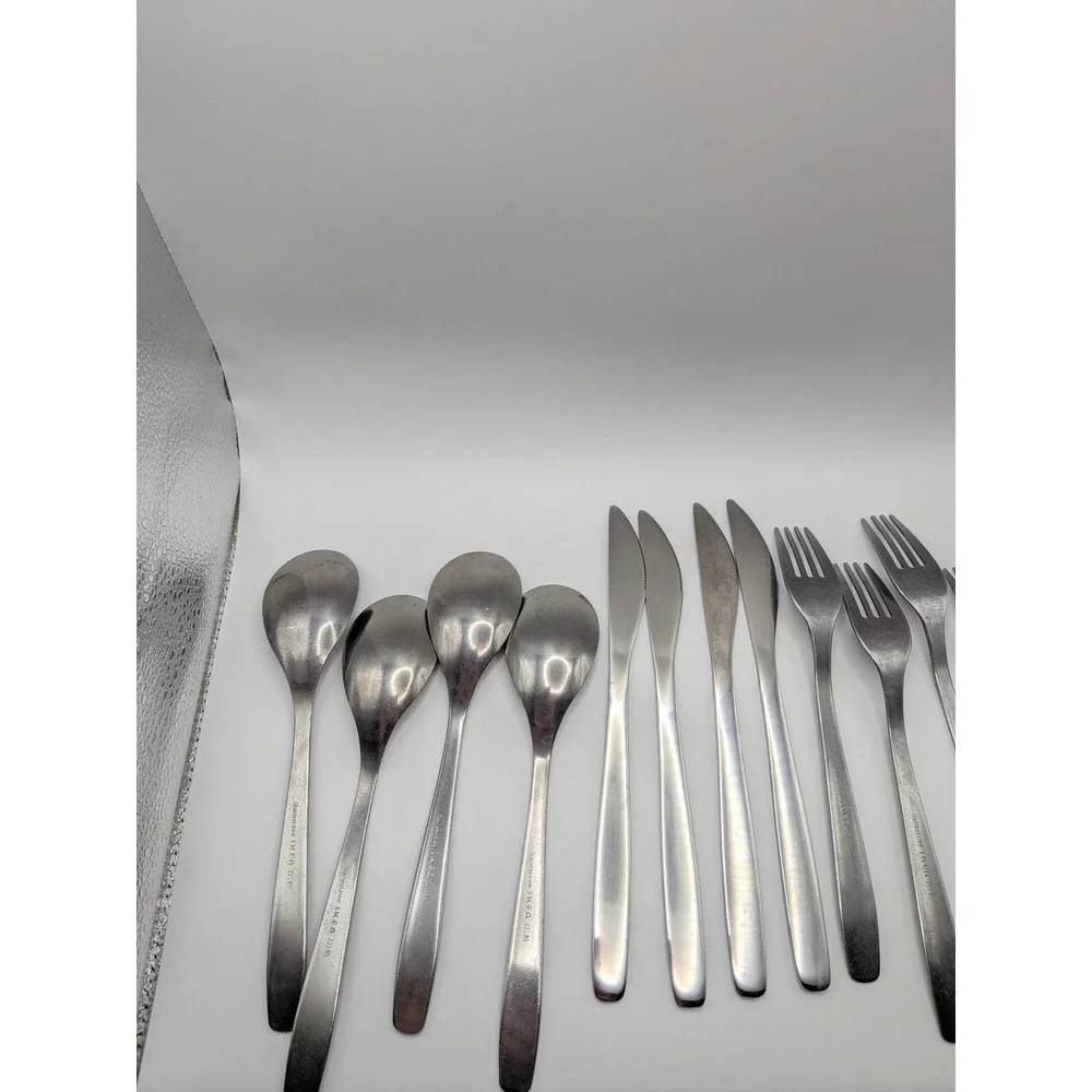 IKEA 22185 Stainless Steel Flatware Set 12 Piece Mixed Lot Spoons Forks Knives